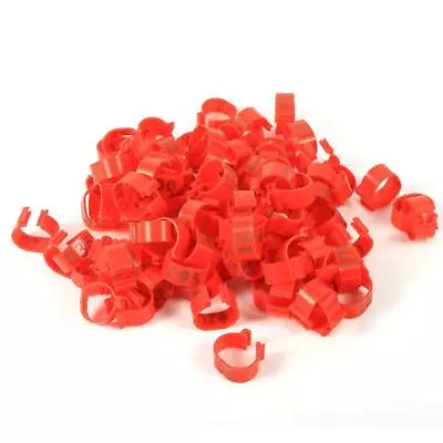 100x Plastic Bantam Chicken Leg Rings Clip On Leg Poultry Duck Hen Supplies Set • £3.82