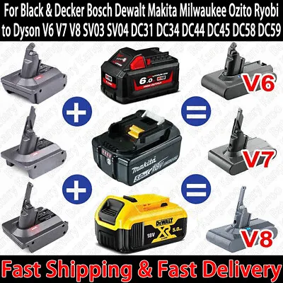 For Makita Milwaukee Ryobi Ozito To Dyson V6 V7 V8 V10 DC31 DC34 Battery Adapter • $56.99