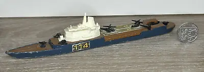 Vintage Matchbox Sea Kings K307 Helicopter Carrier Die-Cast Model 1976 • £8