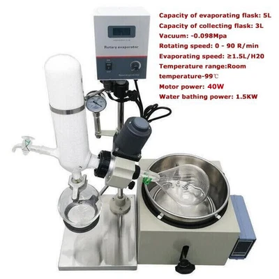 $972 • Buy 5L Rotary Evaporator Digital Controller Lab Vacuum Evaporator Rotary Evaporator