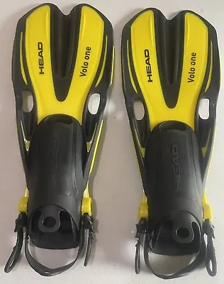 HEAD Mares Volo One Adjustable Snorkeling Fins Yellow Black Size Small • $21.99