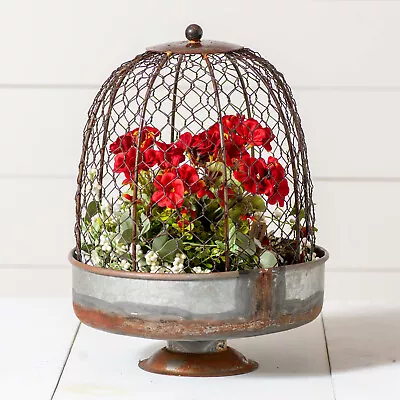 Chicken Wire Dome Planter Rustic Primitive Modern Farmhouse Cloche • $83.95