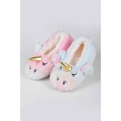 $35 • Buy NEW! Rainbow Unicorn Faux Sherpa Slippers