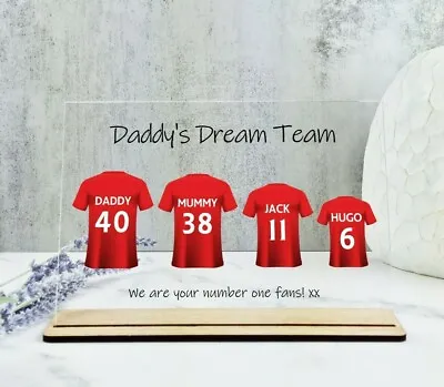 £15.99 • Buy Personalised Football Shirt Acrylic Plaque, Fathers Day Gift, Gift For Grandad