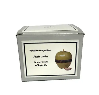 PHB Porcelain Hinged Box Granny Smith Apple With Apple Pie Trinket Midwest ~ New • $37.90