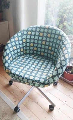 £34 • Buy *Collection*IKEA SKRUVSTA Chair Funky Turquoise/Yellow/Black Geometric Cover VGC