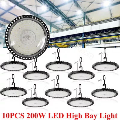 10 Pack 200W UFO Led High Bay Light Factory Warehouse Commercial Led Shop Lights • $257.93