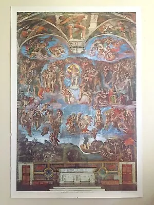 Vtg 1979 Rare Michelangelo Sistine Chapel Oversized Litho Print Italian Poster • $3850