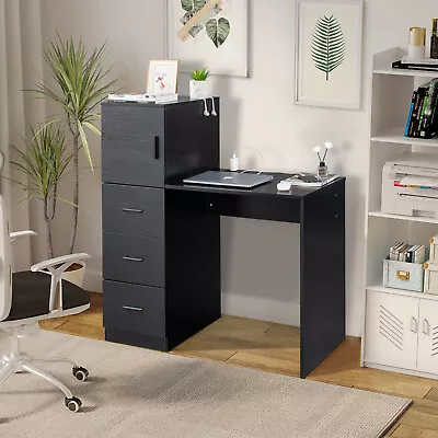 Computer Desk With BookShelf Cabinet &Charging Station Writing Table Workstation • $138.99
