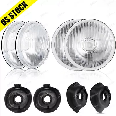 5.75  Round Glass Headlight Lamp Housing Hi/Low Beam Fit H4 LED HID Halogen Bulb • $58.79