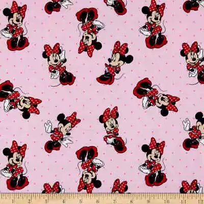 Disney Minnie Mouse Fabric-1/4 Yard 9 H X 42 W-100% Cotton-Quilting Masks • $3.46