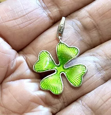 HTF Preloved Genuine THOMAS SABO Sterling Silver Green Clover Charm Pendant • $79