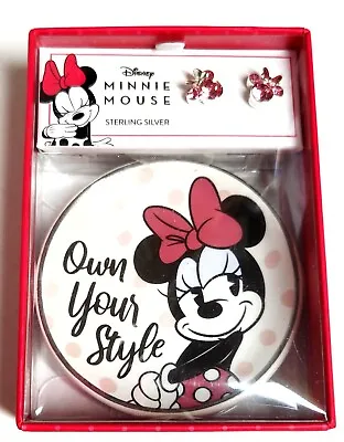 Disney Own Your Style Children Minnie Mouse Pink Stud Earrings Trinket Dish NIB • $59.49