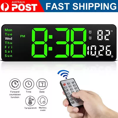 Digital Large Big Jumbo LED Wall Desk Clock Display With Calendar Temperature AU • $29.99