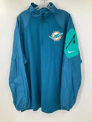 Miami Dolphins Team Issued/game Used Windbreaker 1/4 Zip Rain Jacket/fleece • $29.99