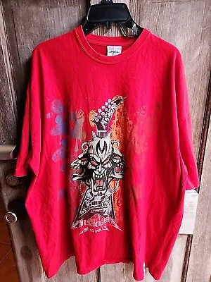 Miskeen Originals Demon Guitar Skulls Art Glitter Bling Red Tshirt 2XL VTG Rare • $55.55