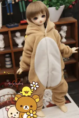 One Piece Pajamas Jumpsuit Brown Bear Clothes For 1/6 1/4 1/3 Uncle BJD Doll • $55.58