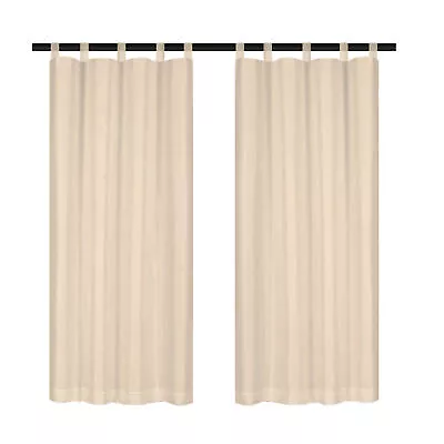 Voile Sheer Outdoor Curtains For Patio Waterproof Gazebo Garden Curtain Cordless • £12.59