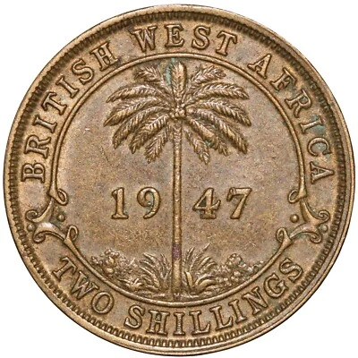 £20 • Buy 1947 H British West Africa George VI Two Shillings Coin