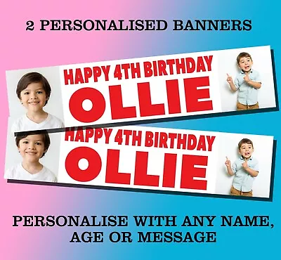 PERSONALISED BIRTHDAY PARTY BANNER 16th 18th 21st 30th 40th 50th 60th Any Colour • £4.93