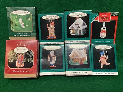 Vintage Lot Of 8 Hallmark Keepsake Miniature Ornaments With Boxes 1991-2001 • $12.99