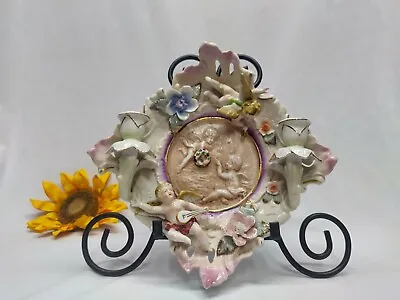 Antique Porcelain Cherub Wall Sconce/Candle Holder  • $40