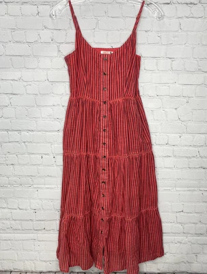 £15.24 • Buy Sundry Elena Striped Tiered Button Front Midi Dress