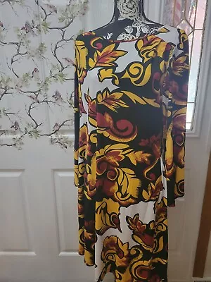 SIZE 12 VOIR VOIR Multi Colored Long Sleeve Knee Length Dress INVPV1893 • $17.55