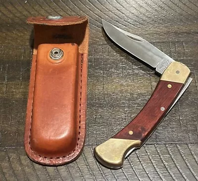 Vintage Schrade + LB7 Uncle Henry Folding Lockback Knife W Sheath - Made In USA • $24.99