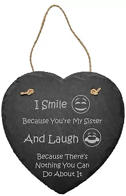 Personalised I Smile Slate Plaque Fun Fathers Day Gift Birthday Name Gift Mum • £9.95