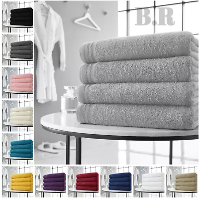 Large Wilsford Bath Sheet Pack 4 Bale Set Soft 500 GSM Teri Towel Hotel Quality • £11.20