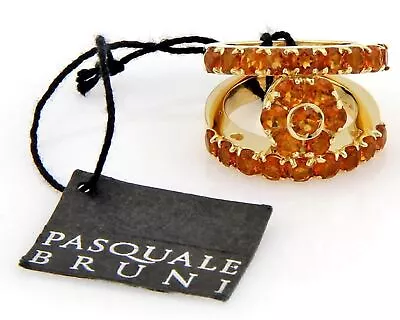 Pasquale Bruni Fiori 3.85ct Citrine 18k Yellow Gold Open Floral Ring • $2699