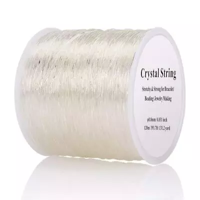 0.8mm Elastic String 393.7ft Clear Crystal Stretch Cord Clay Beads String Fo... • $7.56