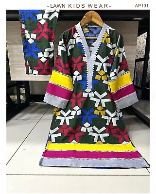 Girls Printed Trouser Suit Pakistani Kids Ayesha Pret Designer New Salwar Kameez • £14.99