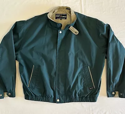 Vintage Members Only Mariner Windbreaker Jacket-Green/Tan-Men's Size XXL Zip Up • $25.16