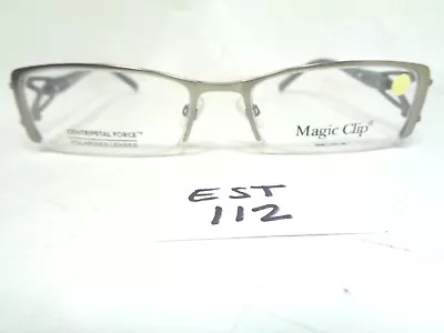 Nos MAGIC CLIP Eyeglasses M391 SLT Slate Half Rim Rectangular Women (EST-112) • $29