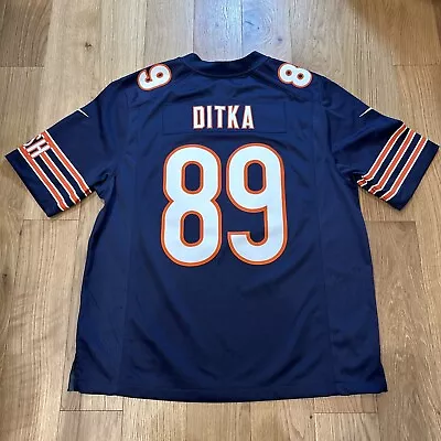 Nike On Field XL Mike Ditka Pro Custom NFL Jersey Chicago Bears #89 Blue Orange • $49.99