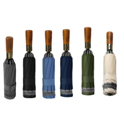 $44.15 • Buy Travel Folding Umbrella- With Wood Handle Auto Open & Close Windproof Umbrella-