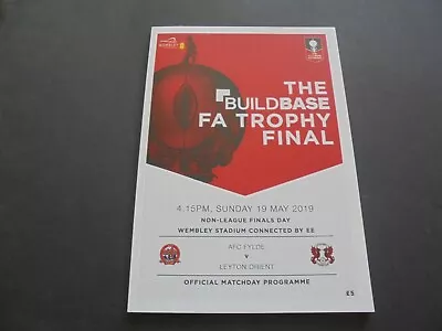 £4.99 • Buy 2019 FA TROPHY & VASE FINAL - LEYTON ORIENT V FYLDE & CRAY VALLEY V CHERTSEY