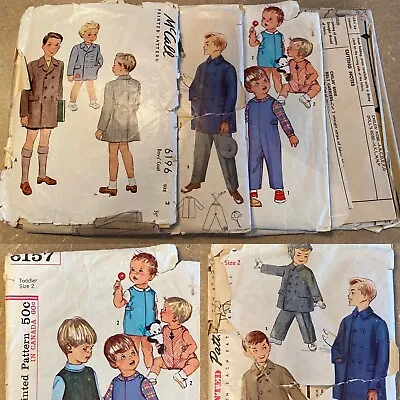 Vtg McCall & Simplicity 1940s &50s Toddler  Sewing Patterns Lot Sz 2/3 CUT (WB3 • $16.99