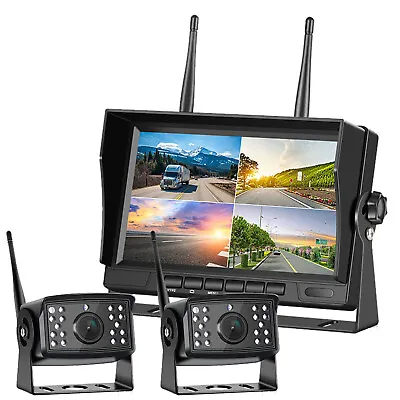 7  Digital Wireless Quad DVR Monitor Car 2xBackup Rear View Camera For Motorhome • $186.69