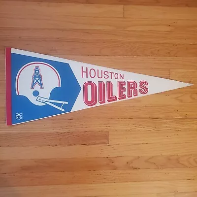 Vintage 1970s Houston Oilers NFL Football Pennant 12x30 2 Bar Helmet Felt NICE • $24.95