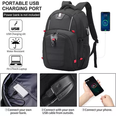 18 Laptop Travel Computer Backpack Bag For Men Extra Large Anti-Theft Waterproof • $30.99