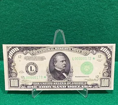 $3 • Buy 1934 One Thousand Dollar Bill (sticker!)  Low Serial Number (read Description!)