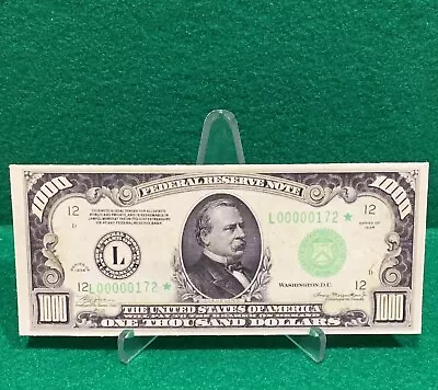 $3 • Buy 1934 One Thousand Dollar Bill (sticker!)  Low Serial Number (read Description!)