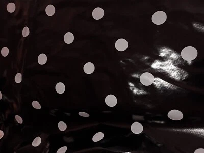 £0.99 • Buy 2 Pieces Black And White Polka Dot Plastic Fabric