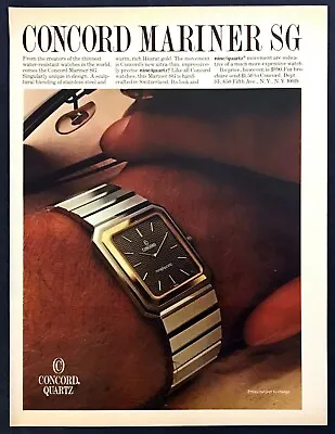 1982 Concord Mariner SG Mens Watch Photo  New Unique Design  Vintage Print Ad • $8.79