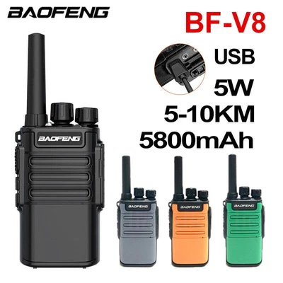 $38.49 • Buy BF-V8 Walkie Talkie Mini Handheld Long Range Two Way Radio 5W 5800mAh UHF USB