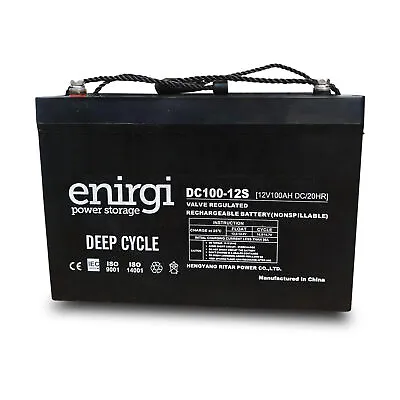 Enirgi DC100-12S 12V 100AH Valve Regulated AGM Deep Cycle Rechargeable Battery • $249