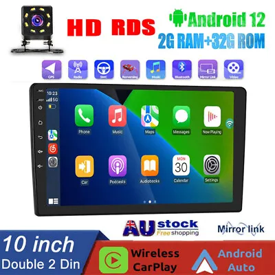 10.1in Android 12 Car Carplay Stereo Radio WIFI GPS WIFI BT RDS MP5 2Din 32GB AU • $126.99